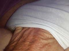 Fat hairy pussy pubes in white cotton pantys
