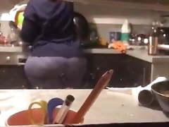 Huge Arab Ass in Kitchen walk