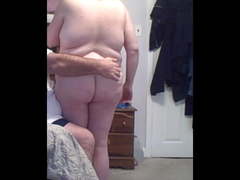 Rubbing her soft tits, hairy pussy,belly & ass